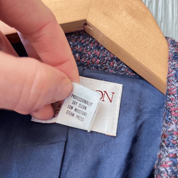 Vintage Bretton Place Petite Tweed Blazer 14 USA Made Wool Blend - Picture 4 of 8